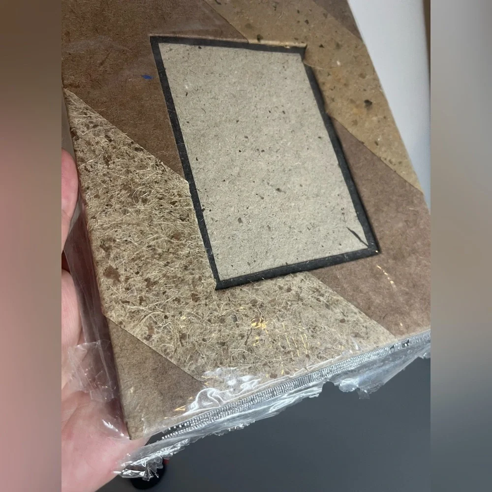 Handmade Natural Fiber Paper Table Top Photo Frame Mixed Media Paper EcoFriendly
